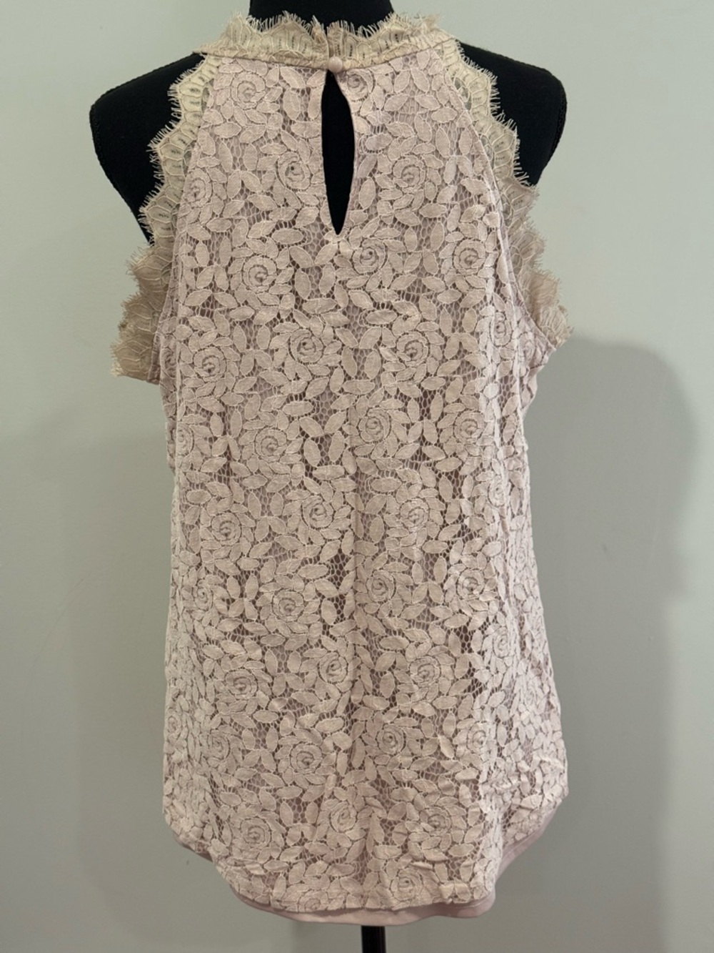 Berryou XL Lace Halter Tank Top in Blush 574 - Picture 4 of 7